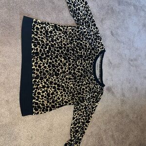 Womens Leopard Print Long Sleeve Top Sz L